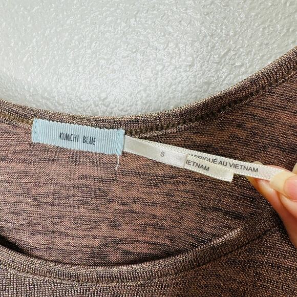 Kimchi Blue Gold Bronze Metallic Round Neck Flowy Tank Top S - Picture 8 of 15